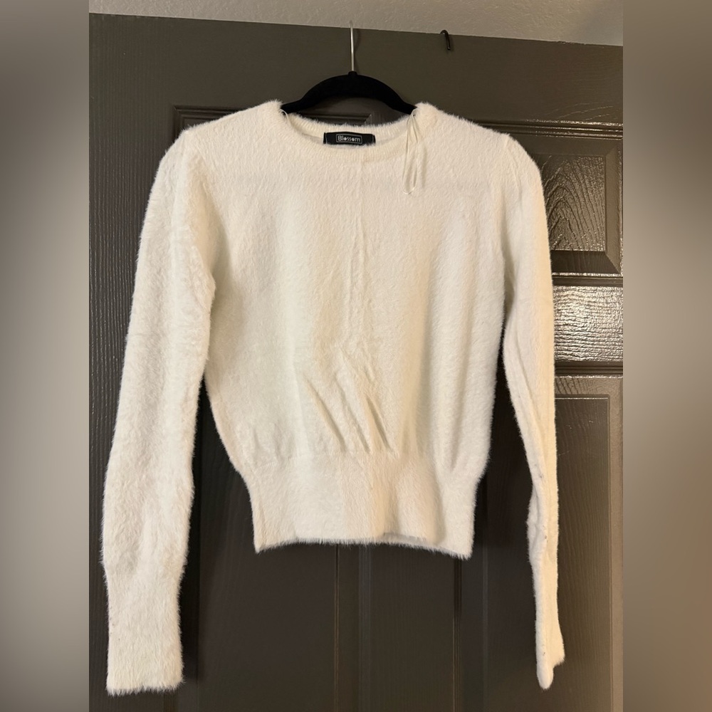 Fuzzy White Sweater